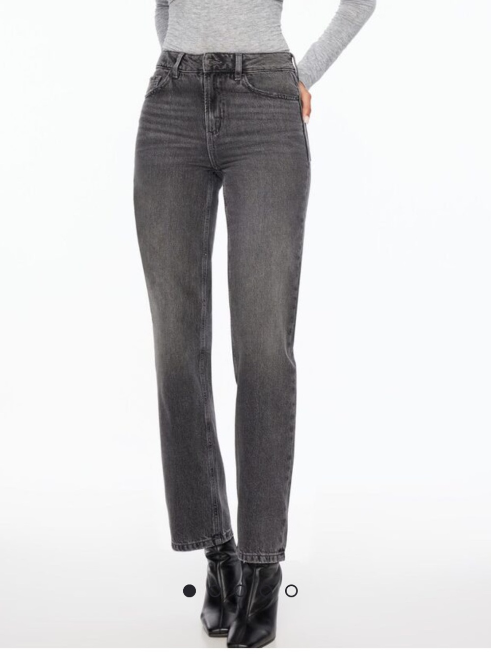 Justina Washed Black Straight-Leg Jeans Size 12/31